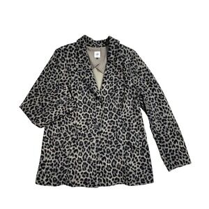 cAbi Leopard Print Blazer Womens 16 Animal Print One Button Jacket Style 3373
